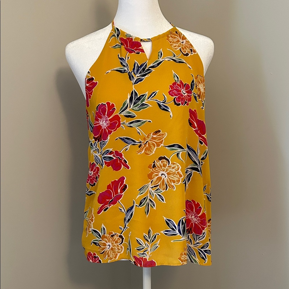 Floral Halter Neck Top - Yellow and Red